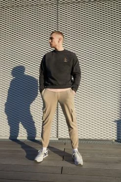 Kaotiko CREW WASHED PHARAOH UNISEX - Sweatshirt - Black