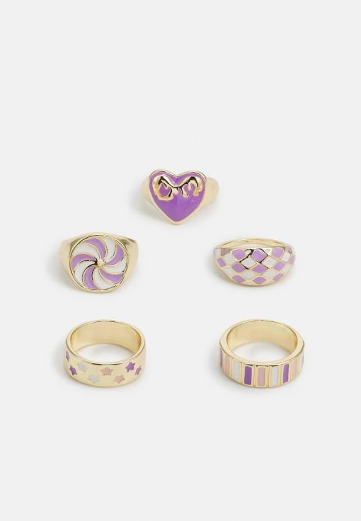 Fire & Glory ULILINA 5 PACK - Ring - Gold-coloured/multi-coloured - Damen -Kaotiko || Fire And Glory Populaire Magasin 091b923d995644bf999549478fab5016