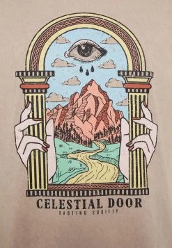 Kaotiko - Unisex WASHED CELESTIAL DOOR - T-Shirt Print - Hueso -Kaotiko || Fire And Glory Populaire Magasin 157891173d7b471583b0decd33d613e0