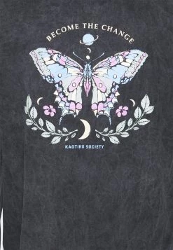 Kaotiko CREW BUTTERFLY UNISEX - Sweatshirt - Black -Kaotiko || Fire And Glory Populaire Magasin 1e51f2e6a6d644f3816f3e4addbb8007