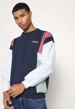 Kaotiko CREW PORTLAND - Sweatshirt - Navy/burgundy - Herren