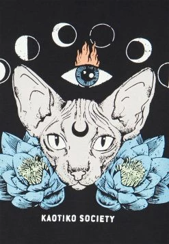 Kaotiko WASHED MOON SPHYNX UNISEX - T-Shirt Print - Black -Kaotiko || Fire And Glory Populaire Magasin 32c7599eda634c07b5be39de452fbd65