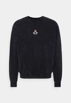 Kaotiko - Unisex CREW WASHED MOON - Sweatshirt - Black