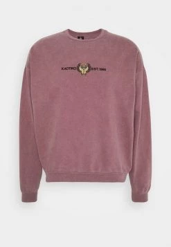 Kaotiko CREW WASHED BEETLE - Sweatshirt - Bordeaux - Unisex