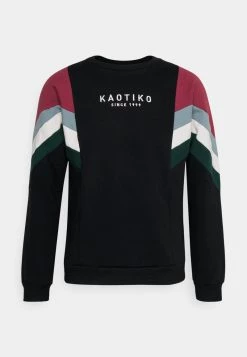 Kaotiko - Herren CREW SEATTLE - Sweatshirt - Black/burgundy -Kaotiko || Fire And Glory Populaire Magasin 574c3c55f4db4b99b2950f2d60273472