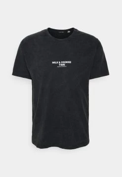 Kaotiko WASHED MILK AND COOKIES - T-Shirt Print - Black - Unisex