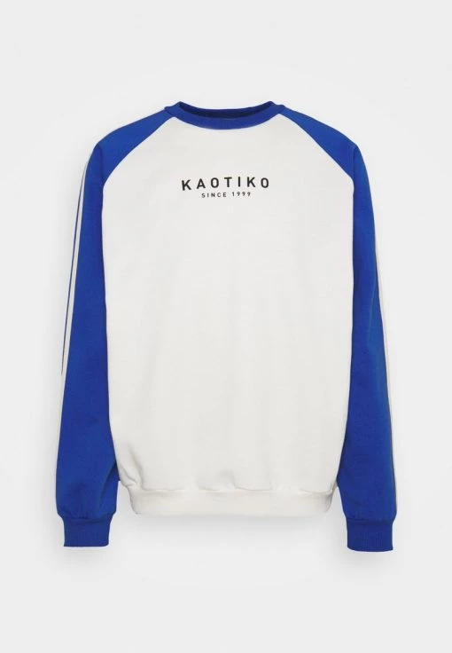 Kaotiko CREW - Sweatshirt - Ivory/royal - Herren -Kaotiko || Fire And Glory Populaire Magasin 5ab35186b27641039fd5ae1cc32cc418