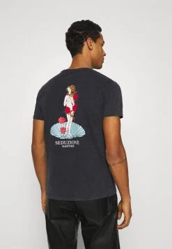 Kaotiko - Unisex WASHED VENUS ROSES - T-Shirt Print - Black Acid Wash