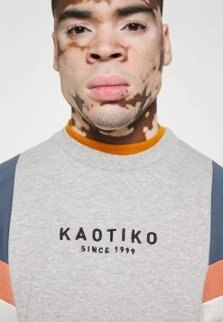 Kaotiko CREW SEATTLE - Sweatshirt - Grey Vigore/prusia Blue - Herren -Kaotiko || Fire And Glory Populaire Magasin 64dcc8586cf64d70a49038753a0d7bed