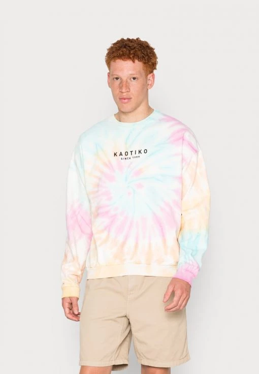 Kaotiko CREW UNISEX - Sweatshirt - Blue/pink/yellow -Kaotiko || Fire And Glory Populaire Magasin 65ac5b36c1bf40688eb994aea13025a0