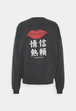 Kaotiko CREW JAPAN LIPS UNISEX - Sweatshirt - Black Wash -Kaotiko || Fire And Glory Populaire Magasin 6f8b530b587343b19b7fb6016a5933ca