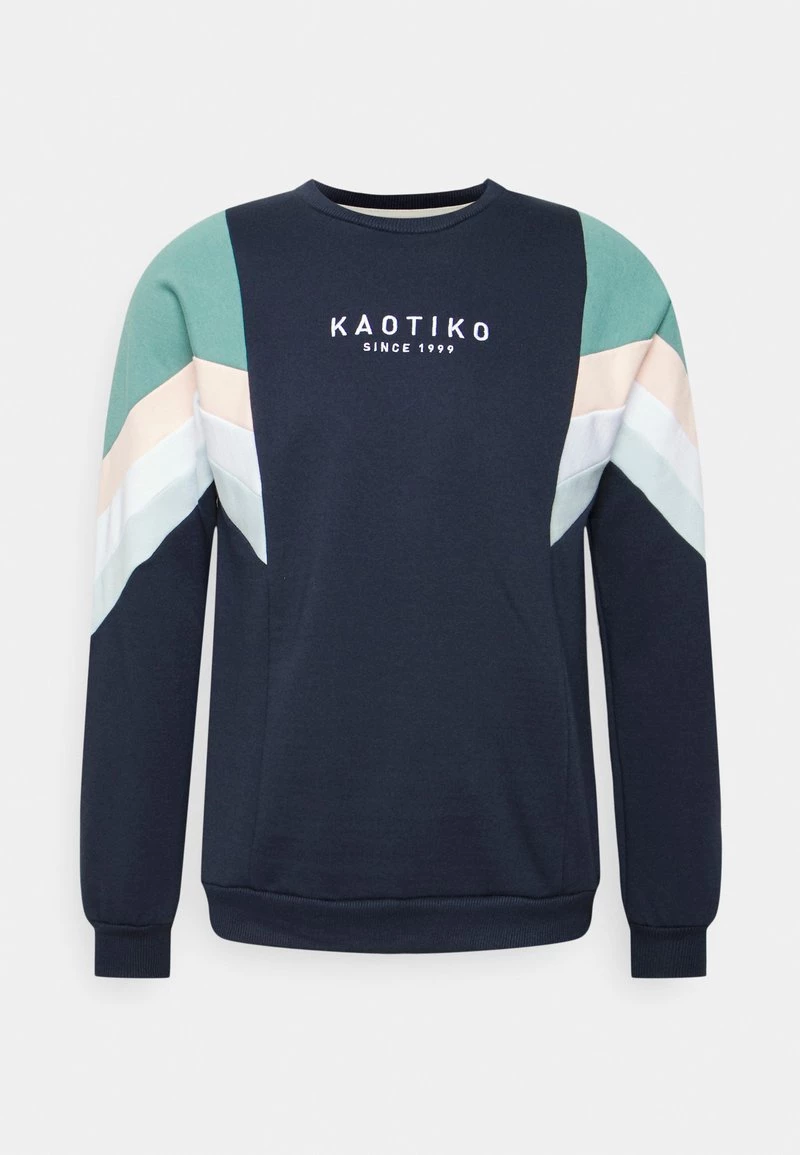 Kaotiko CREW SEATTLE UNISEX - Sweatshirt - Navy/basil/pink 3 Kaotiko CREW SEATTLE UNISEX - Sweatshirt - Navy/basil/pink