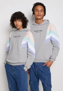 Kaotiko SUD CAP EWAN UNISEX - Kapuzenpullover - Grey/pink/green/white/grape