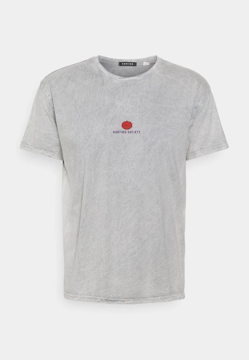 Kaotiko - Herren WASHED LOTUS BLOOM - T-Shirt Print - Acero 3 Kaotiko - Herren WASHED LOTUS BLOOM - T-Shirt Print - Acero