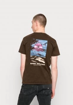 Kaotiko WASHED DARK SOCIETY UNISEX - T-Shirt Print - Chocolate