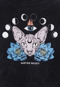 Kaotiko - Unisex CREW WASHED MOON - Sweatshirt - Black -Kaotiko || Fire And Glory Populaire Magasin 87eeab78478a445c8e1a156d3c50f60f