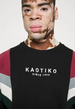 Kaotiko - Herren CREW SEATTLE - Sweatshirt - Black/burgundy -Kaotiko || Fire And Glory Populaire Magasin a6683de6676e490180208af912b997d5