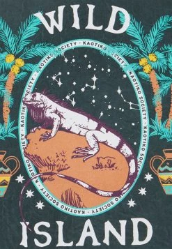 Kaotiko - Unisex TIE DYE WILD ISLAND - T-Shirt Print - Petrol -Kaotiko || Fire And Glory Populaire Magasin afac5c606e5b407196eb265b8dcdbd70