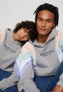 Kaotiko SUD CAP EWAN UNISEX - Kapuzenpullover - Grey/pink/green/white/grape -Kaotiko || Fire And Glory Populaire Magasin c37501aea91040469fc82689bed74d13