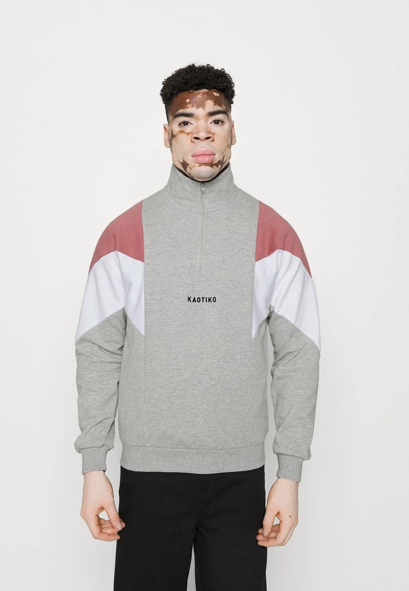 Kaotiko - Herren CREW BRENDAN - Sweatshirt - Grey/soft Burgundy 3 Kaotiko - Herren CREW BRENDAN - Sweatshirt - Grey/soft Burgundy