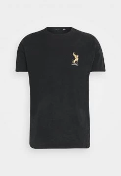 Kaotiko WASHED ETERNAL LION - T-Shirt Print - Black - Herren