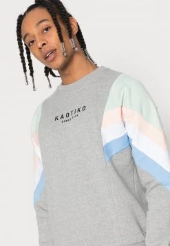 Kaotiko CREW SEATTLE - Sweatshirt - Grey/ Soft Green - Herren -Kaotiko || Fire And Glory Populaire Magasin e69fa7b3e4c7460080e1fcecbef4a271