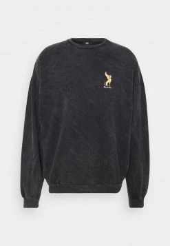 Kaotiko CREW WASHED LION - Sweatshirt - Black - Herren