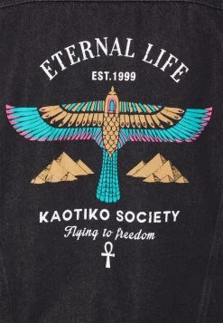 Kaotiko - Unisex VINTAGE ETERNAL - Jeansjacke - Black -Kaotiko || Fire And Glory Populaire Magasin fa3b4f796e354355ad56d8c17871dff9