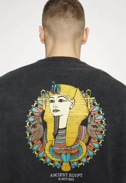 Kaotiko CREW WASHED PHARAOH UNISEX - Sweatshirt - Black -Kaotiko || Fire And Glory Populaire Magasin fde7919b3f8e4556b290480a57eca60b