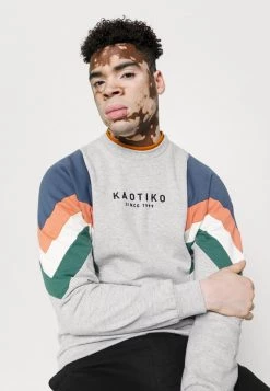 Kaotiko CREW SEATTLE - Sweatshirt - Grey Vigore/prusia Blue - Herren -Kaotiko || Fire And Glory Populaire Magasin fe035114299444dfa1e686fd3df620b1